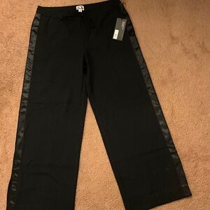 Target Black Wide-Leg Pants with Satin Side Stripe